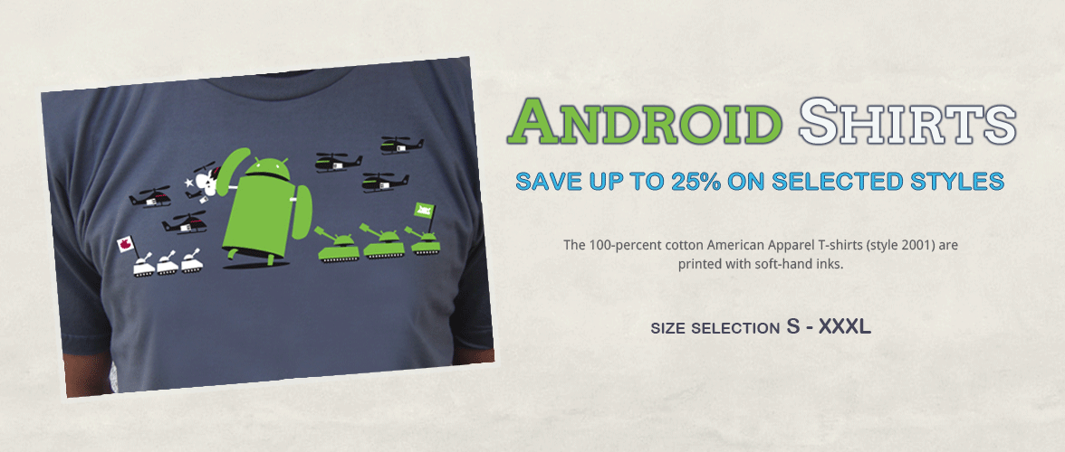 Android T-Shirts / 100% Cotton / Quality Print